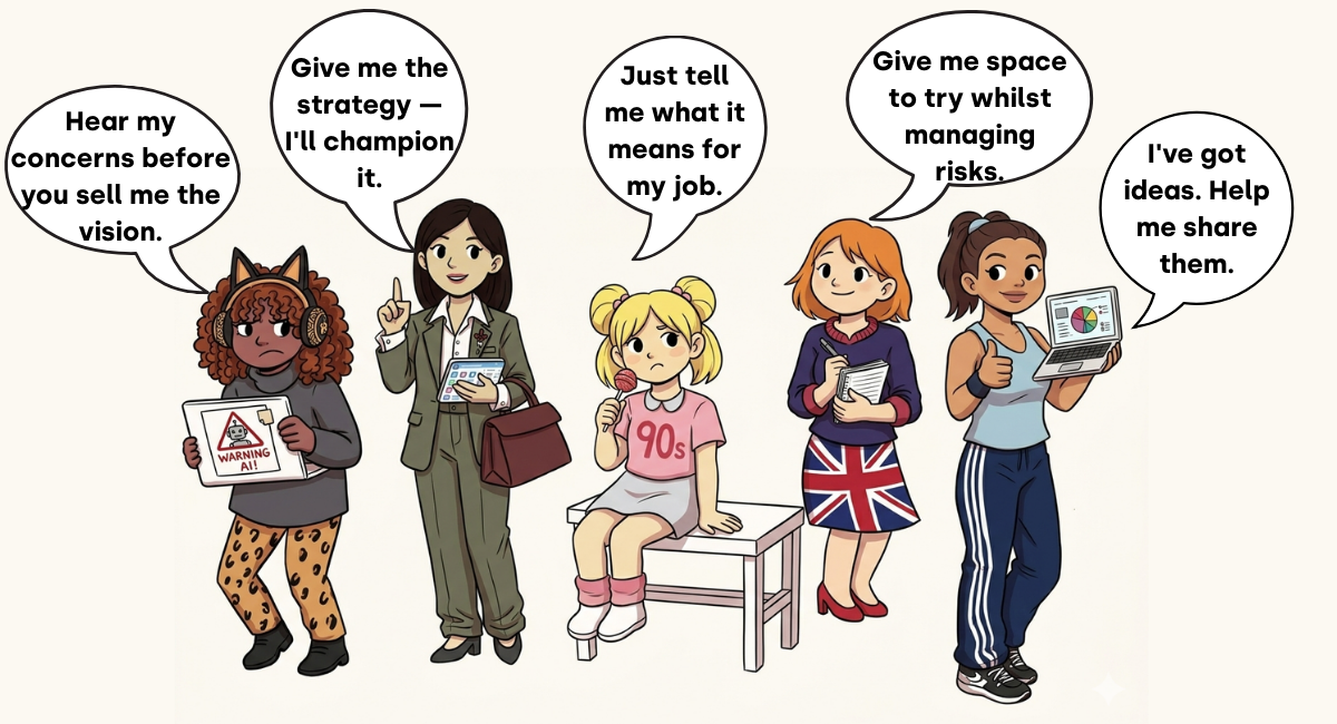 How the Spice Girls would respond to AI adoption in an organisation
