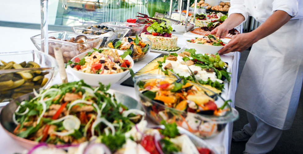 Healthy food at a buffet