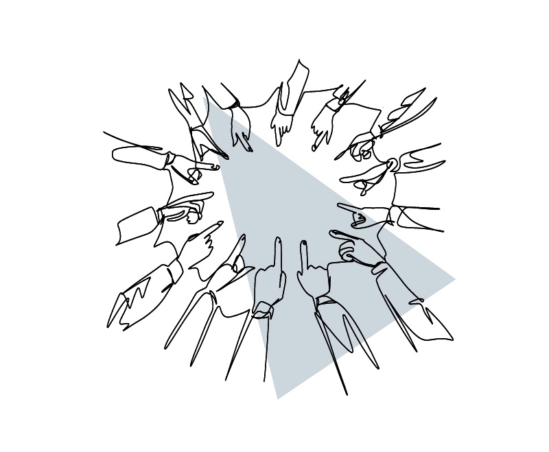 hands pointing at eachother: noone's taking accountability