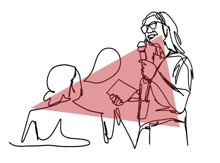 drawing of two people having a discussion