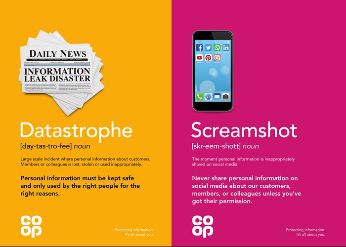 Posters for Co-op data campaign - datastrophe and screamshot